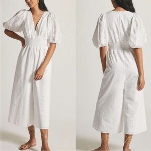 NWT Anthropologie Hutch Smocked Waist
Eyelet Jumpsuit Medium Retail $198.00